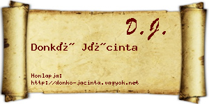 Donkó Jácinta névjegykártya